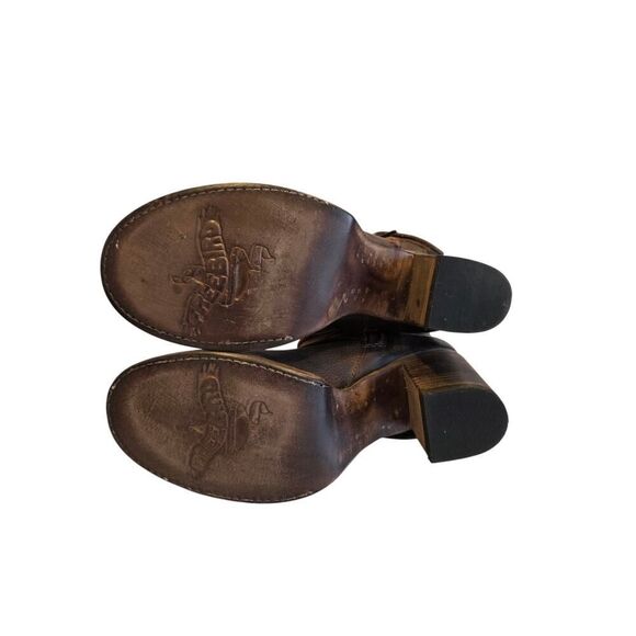 Freebird BARKER Mid-calf Brown Leather Boots, Buckle Details Side Zip, Boho | 9 - Picture 16 of 16